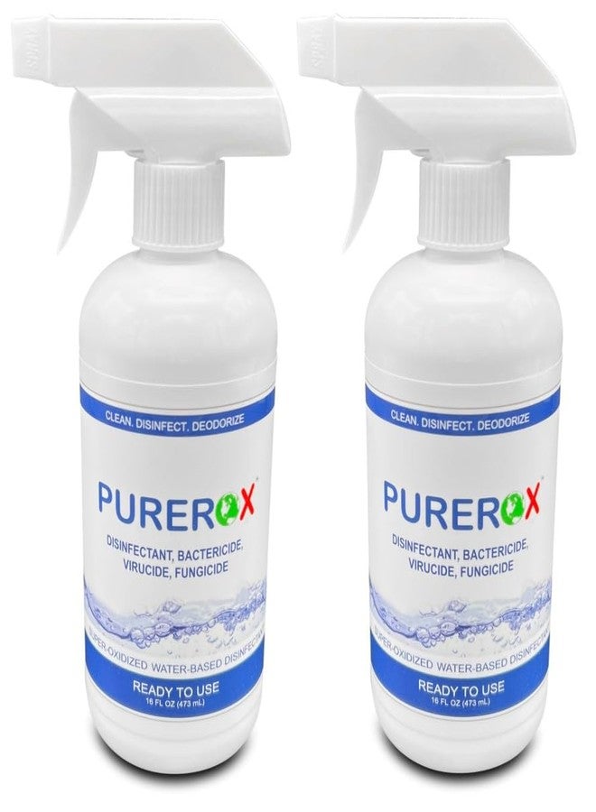 PUREROX disinfectant (16oz, 2pk) Eliminate 99.9999% MRSA, Norovirus, Viruses, Fungus, Bacteria. Hospital Grade. Safe for Use Anywhere. No residue. Suitable for All Surfaces. - Image 1